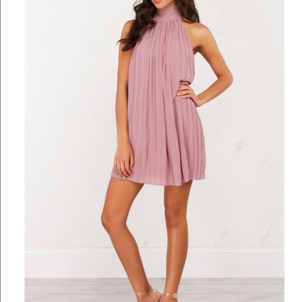 Naked Zebra brand high neck pleated dress